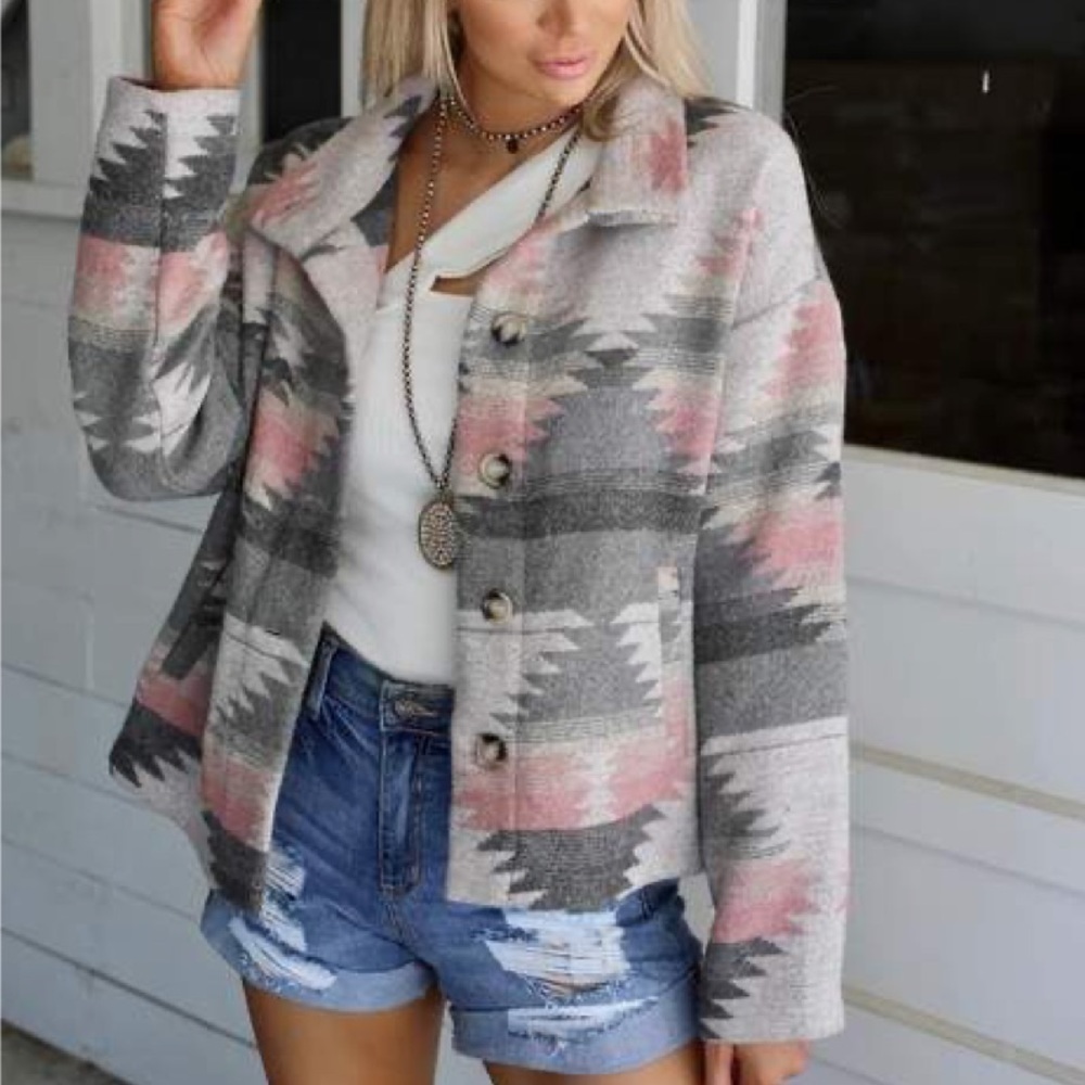 🔹New🔹Aztec Native Flannel Jacket - Picture 5 of 5